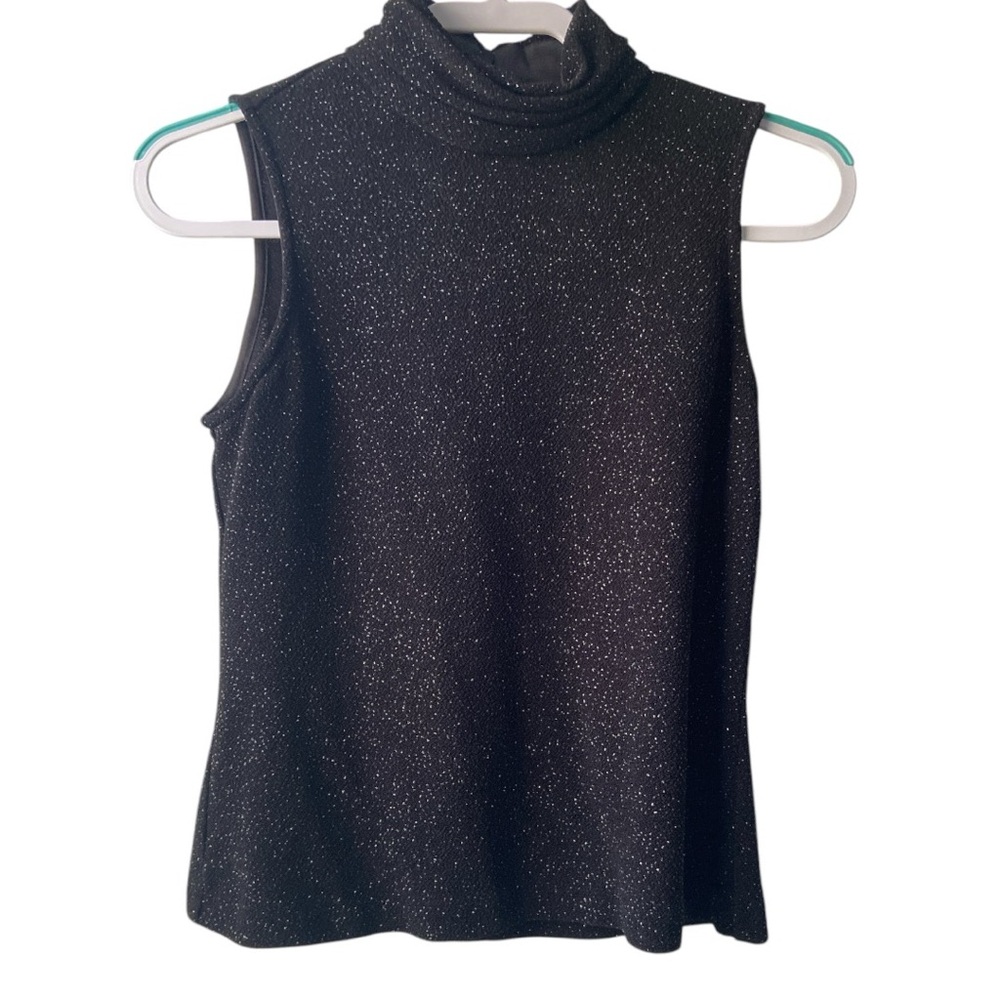 ALEX EVENINGS WOMEN’S BLACK SLEEVELESS BLOUSE SIZE M